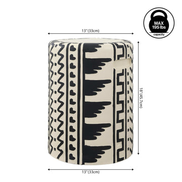 Rugvor 18" MidCentury Modern Geometric Drum Garden Stool - JONATHAN Y